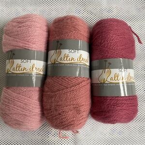 Lot of 3 Altin ilmek Yarn 3 Shades of Pink Acrylic Soft 100g ea.NEW